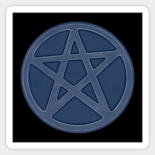 Blue Stone Effect Pentagram Sticker